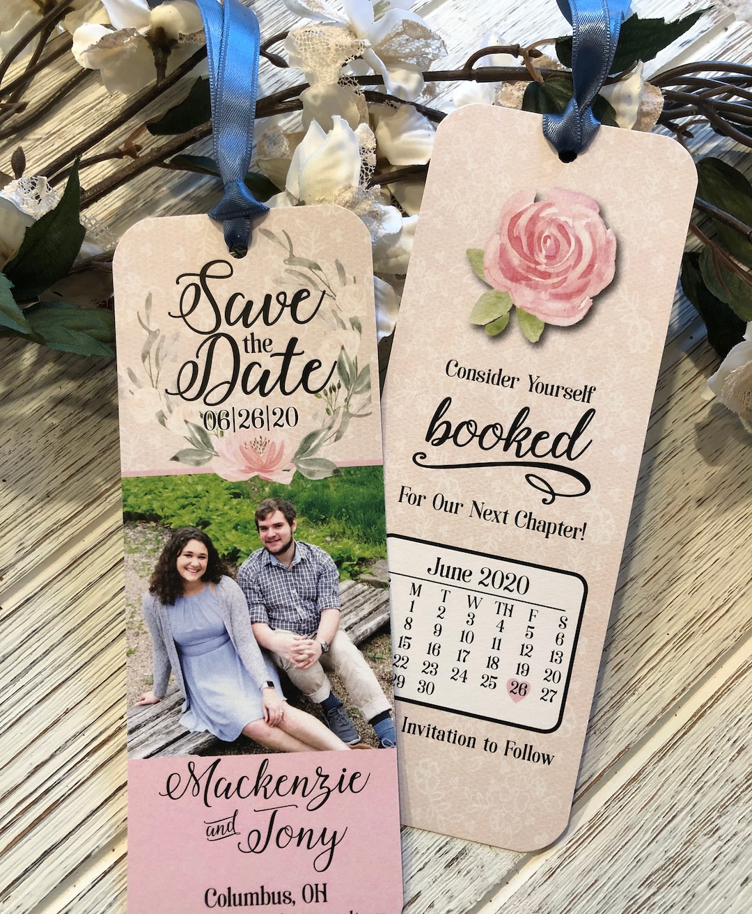 Customized Save the Date Bookmark, Save the Date, Bookmark Invitation