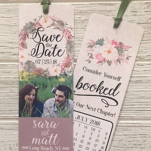 Customized Save The Date Bookmark, Save The Date, Bookmark Invitation, Bookmark Save The Date, Personalized Bookmark, Unique Save The Date