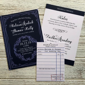 Literary Themed Wedding Invitations, Story Book Wedding Invitations, Book Wedding Invitations, Romantic Book Theme Wedding Invitations