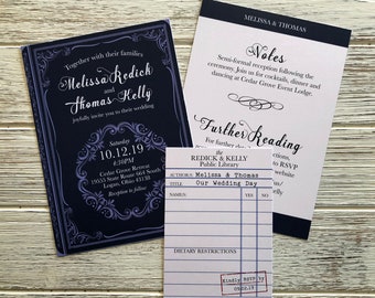 Literary Themed Wedding Invitations, Story Book Wedding Invitations, Book Wedding Invitations, Romantic Book Theme Wedding Invitations
