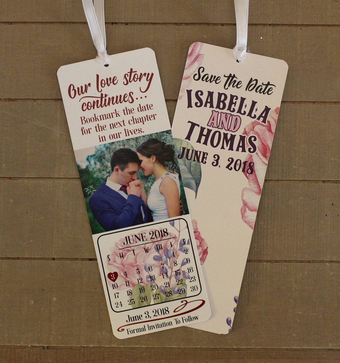 Customized Save the Date Bookmark, Save the Date, Bookmark Invitation