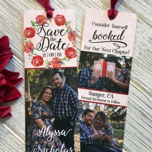 Customized Save The Date Bookmark, Save The Date, Bookmark Invitation, Bookmark Save The Date, Personalized Bookmark, Unique Save The Date