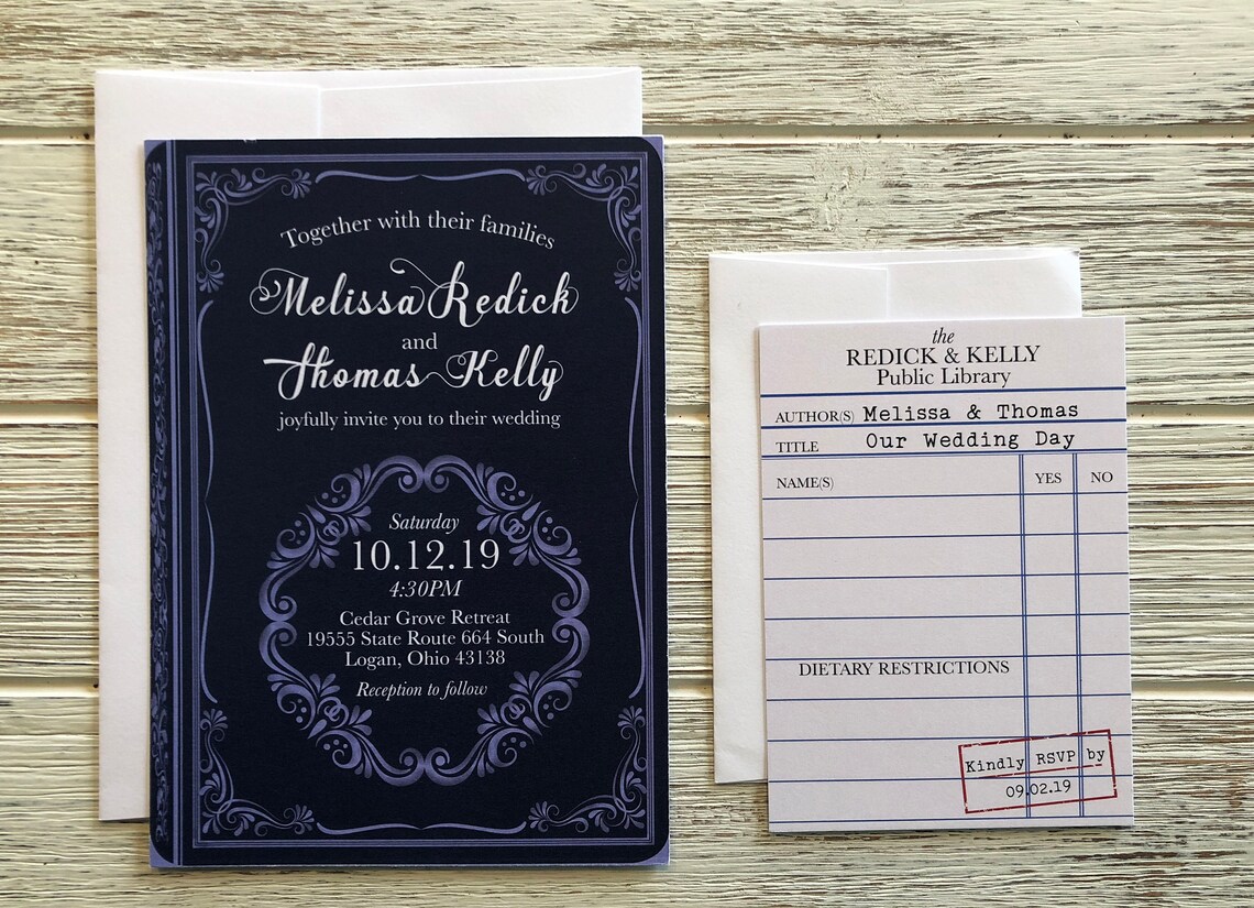 Literary Themed Wedding Invitations Story Book Wedding Etsy