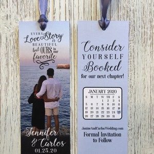 Customized Save The Date Bookmark, Save The Date, Bookmark Invitation, Bookmark Save The Date, Personalized Bookmark, Unique Save The Date