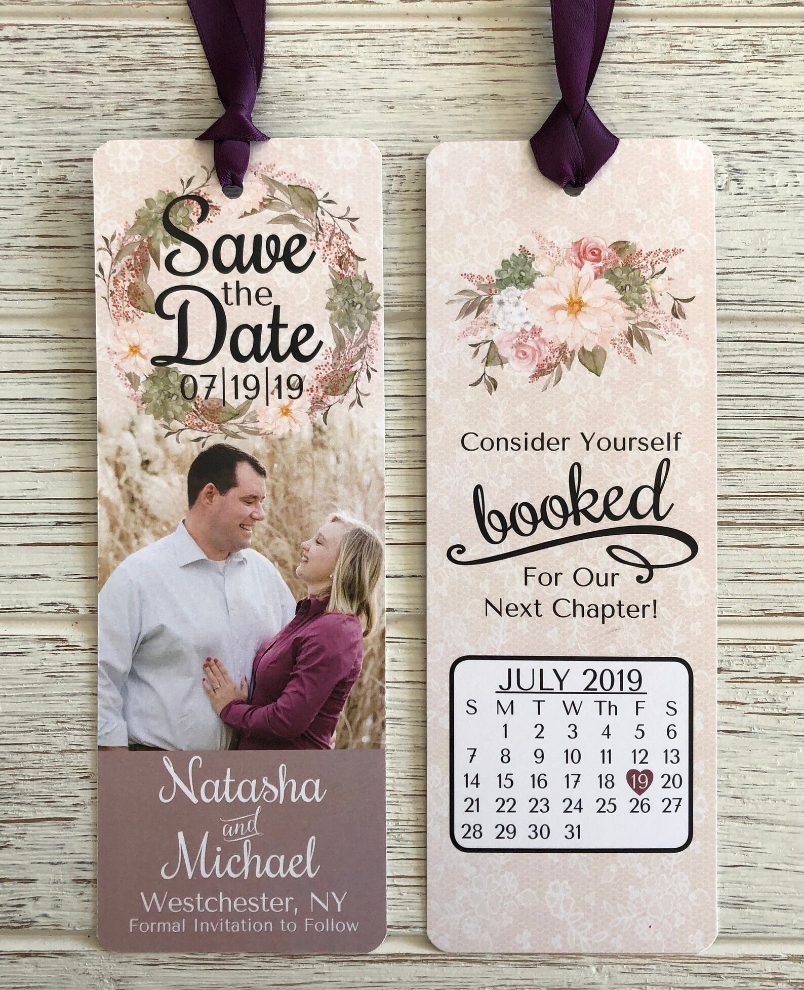 Customized Save the Date Bookmark Save the Date Bookmark Etsy