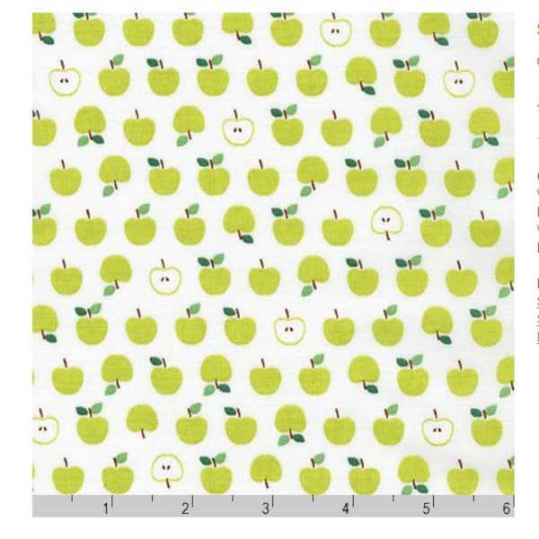 Sevenberry Mini Prints - Green Apples -  Cotton Fabric - Robert Kaufman Fabrics - Fat Quarter