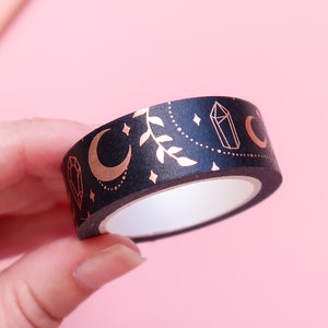 Magic Moon Rose Gold Foil Washi Tape, moon phase, magick, Witchcraft & Wizardry, washi tape, crafting, scrap booking, planner accessories