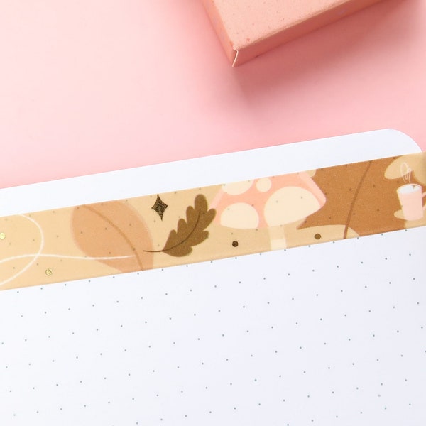 Autumn Gold Foil Washi Tape, Autumn Magic, Fall, Pumpkin, Halloween, Thanks giving, washi tape, crafting, scrap booking, planner accessories