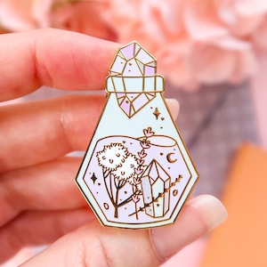 Broche émail potion calme, épingle scintillante, jolie épingle émaillée, insigne d&#39;épingle, épingle à potion, sorcellerie et sorcellerie, magie et sorts