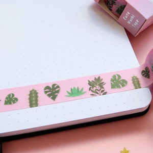 Cinta washi de plantas, mamá de plantas, suculenta, amante de las plantas, monstera, cactus, manualidades, scrapbooking, accesorios de planificador