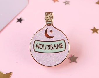 Wolfsbane Enamel Pin, Potion, Glitter Pin, Cute Enamel Pin, Pin Badge, Witchcraft Wizardry, Magic, Spells, Stocking Stuffer