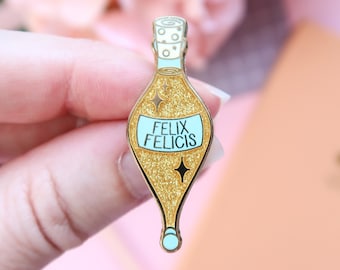 Felix Felicis Enamel Pin, Liquid Luck, Glitter Pin, Cute Enamel Pin, Pin Badge, Witchcraft and Wizardry, Stocking Stuffer, lucky potion