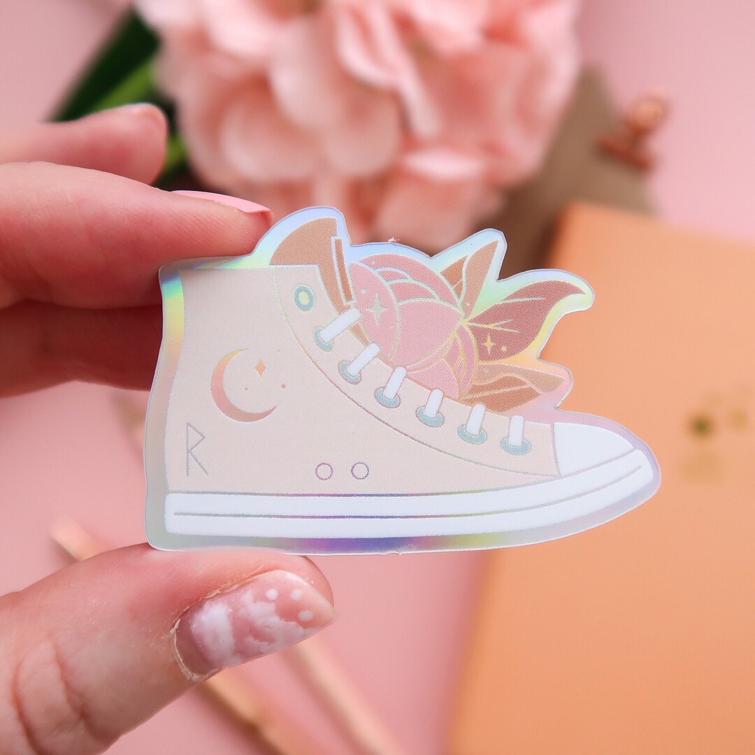 Hi Top Sneaker Holographic Sticker, Holo, Cute Stickers, Planner ...
