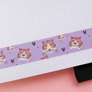 Fita washi de tigres, kawaii, tigres fofos, pastel, animais de arco-íris, artesanato, scrapbooking, acessórios para planejadores