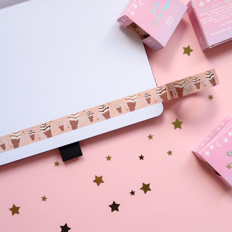 coffee crafting love you a latte washi tape coffee lover kawaii planner accessories Latte Washi Tape scrap booking