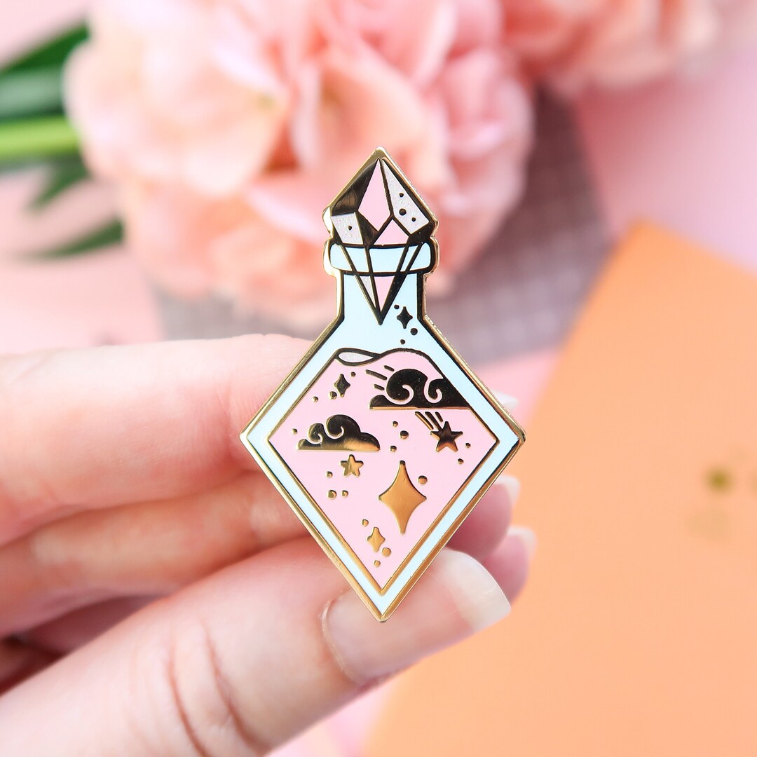 Pastel Star Potion Enamel Pin, Glitter Pin, Cute Enamel Pin, Pin Badge ...