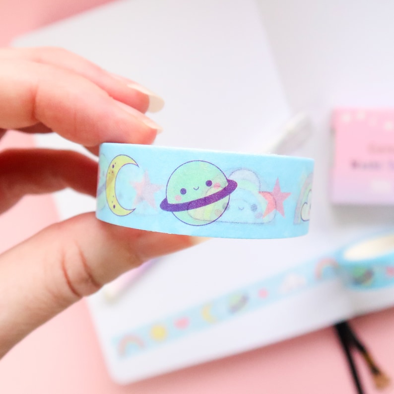 sun cloud kawaii sky star planner accessories scrap booking kawaii rainbow Kawaii Sky Washi Tape planet crafting space weather