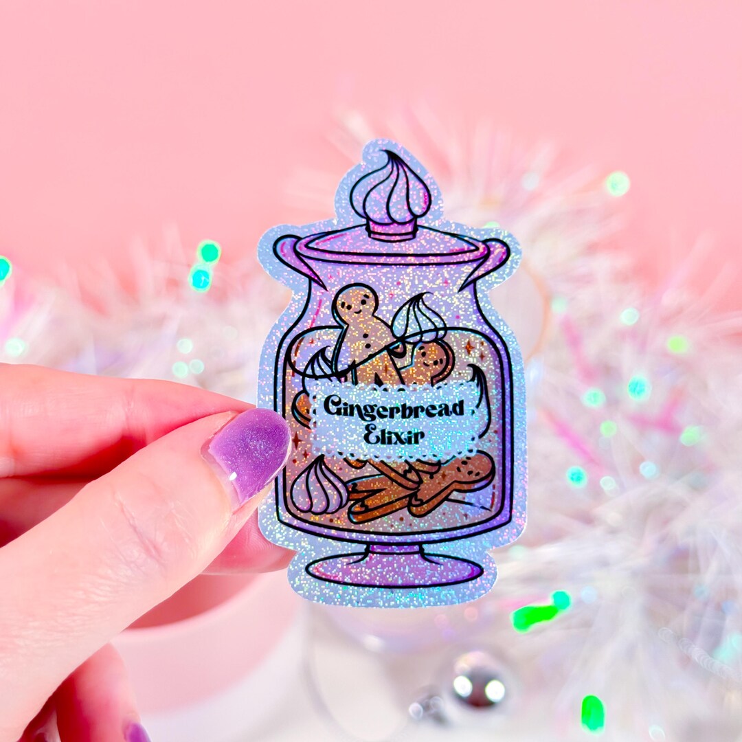 Elixir Brew Sticker Gingerbread Elixir Potion Sticker · Holographic Glitter Vinyl Sticker ...