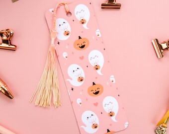 Cute Ghosts Tassel Bookmark, halloween, haunts, trick or treat, pumpkin