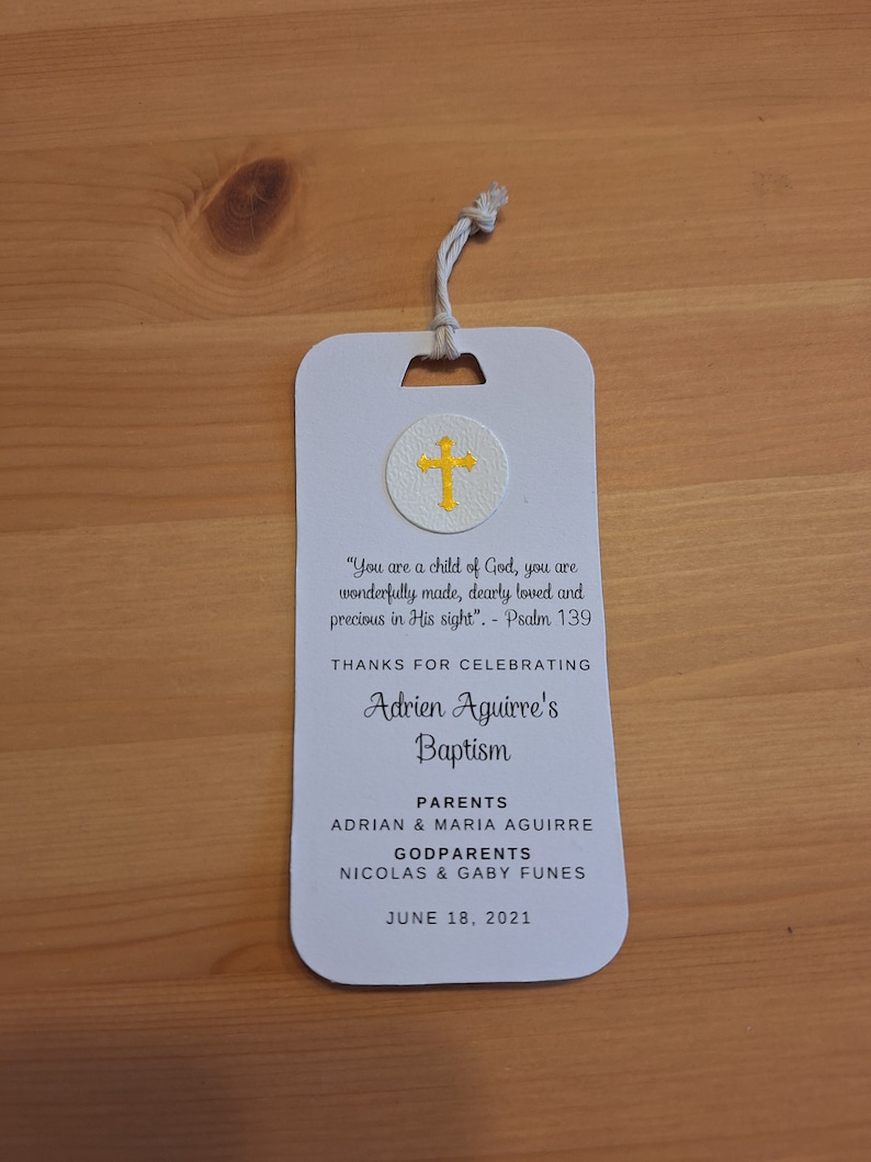 Baptism favor cards, Baptism favors, Baptism cards, Baptism memories, Baptism cards, Christening/First Communion bookmarks/tags zdjęcie 5