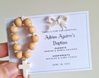 Christening Guest Favors, Mini Wooden Rosary Favor Baptism, Communion Favors Bulk, Confirmation Keepsake, Catholic Favors Guest