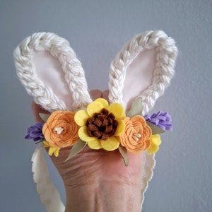 Bunny Ears Headband Sunflower
