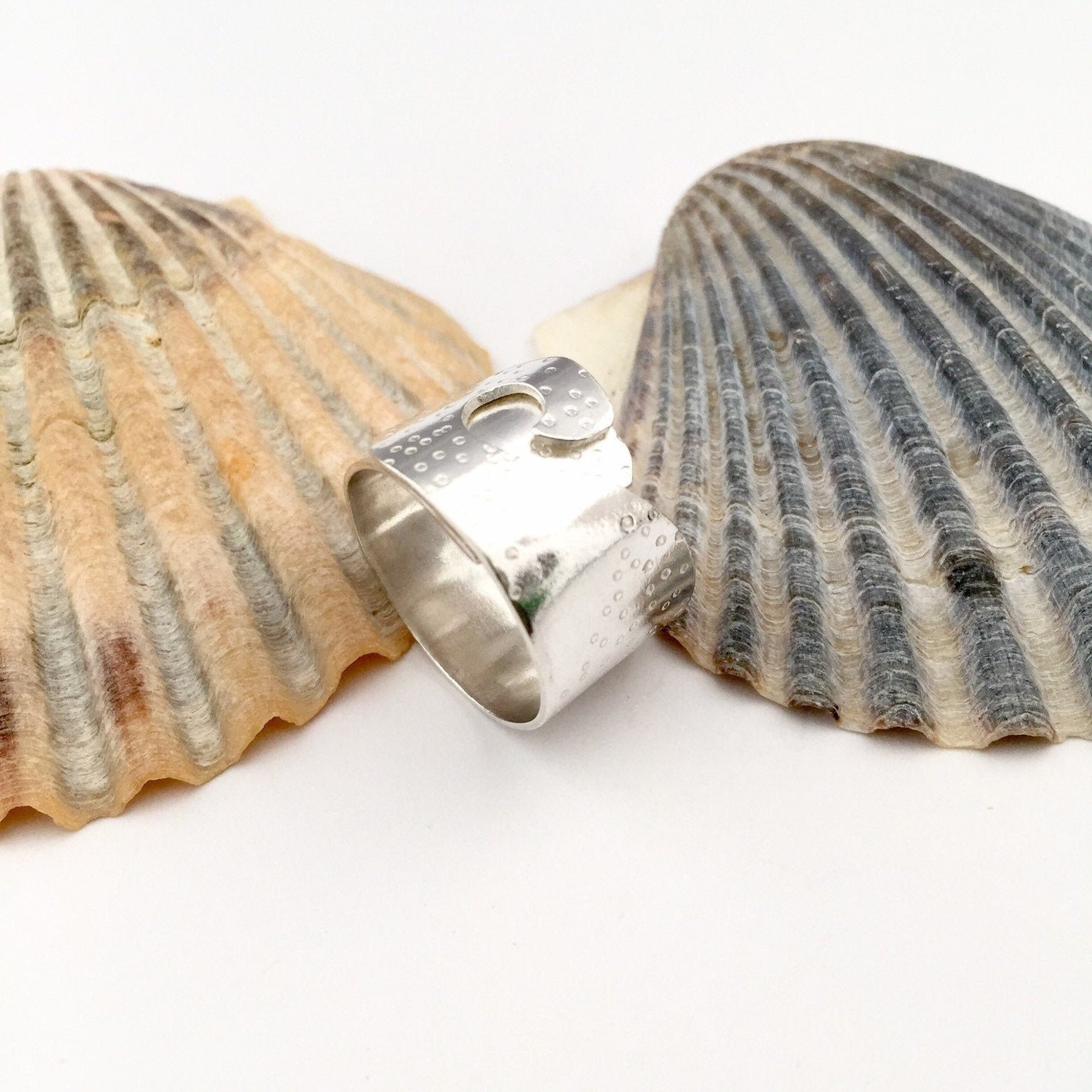 Wave Sterling Silver Statement Ring Large Textured Wrap Over Etsy