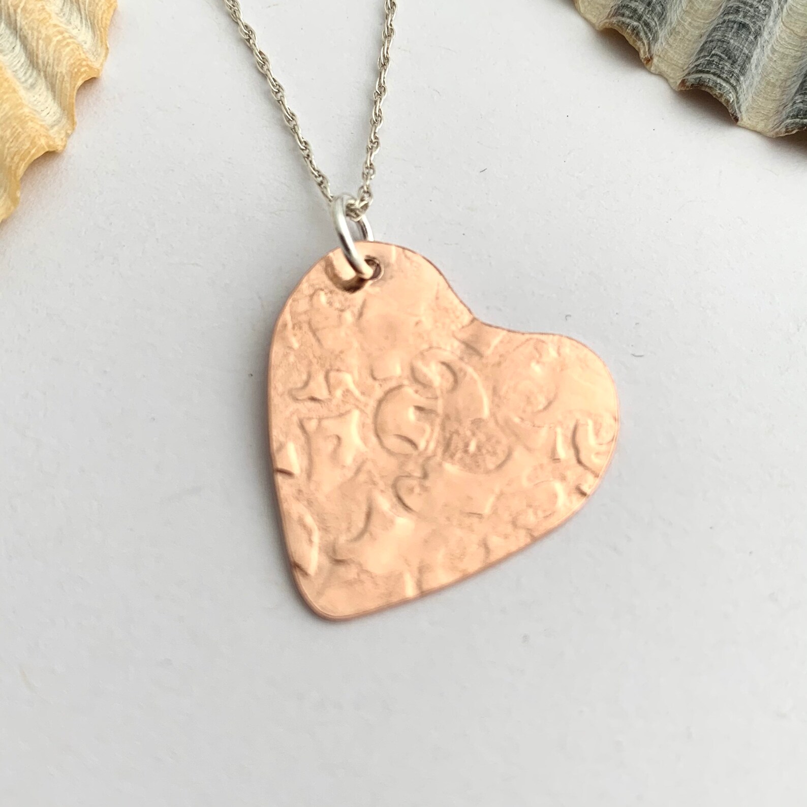Kleiner rustikaler Kupfer Herz Anhänger Boho Mixed Metal | Etsy