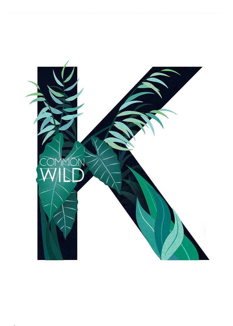 letter k printable monogram printable art jungle nursery etsy