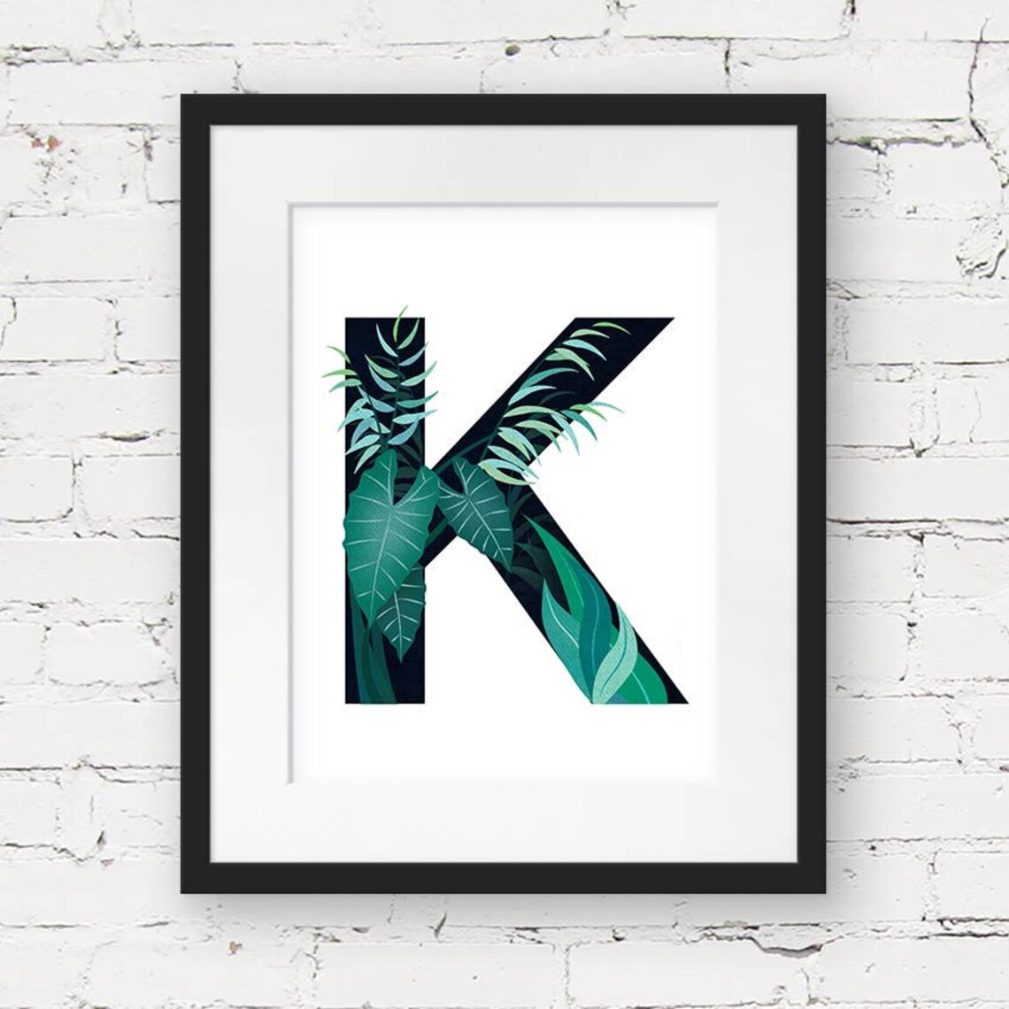 letter k printable monogram printable art jungle nursery etsy
