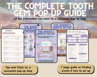 Tooth Gem pop-up shop guide with checklist, Learn how to book vendor events, supplies list, Tooth gem booth , Tooth gem training