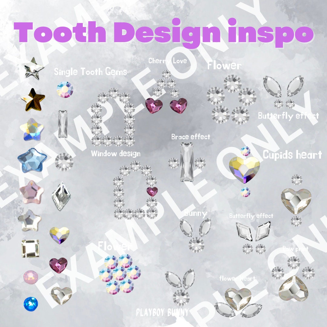 Tooth Gem Kits Genuine Crystals With Adhesive 5 Sparkle Stones In a Pack