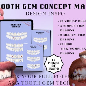 Carte de conception de gemme dentaire de concept de 12 pages, inspiration de gemme dentaire, carte de conception de gemme dentaire, entreprise de gemme dentaire, maquette de gemme dentaire, modèle