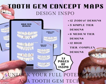 Mapa de diseño de gemas dentales conceptuales de 12 páginas, inspo de gemas dentales, mapa de diseño de gemas dentales, negocio de gemas dentales, maqueta de gemas dentales, plantilla