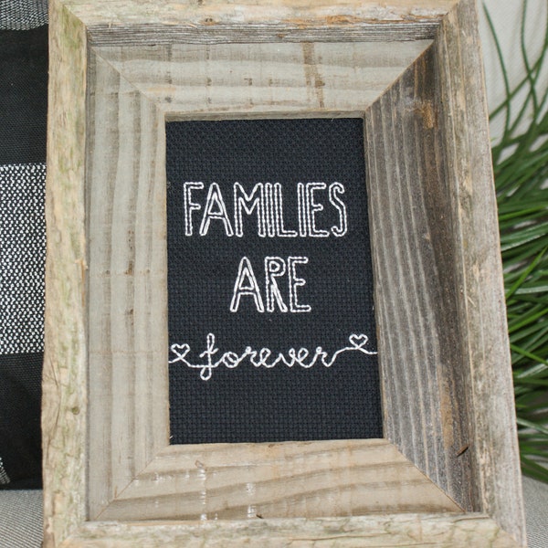 Chalkboard Families are Forever Cross Stitch Pattern - Little Square Garden Modern Cross Stitch PDF - Instant Download