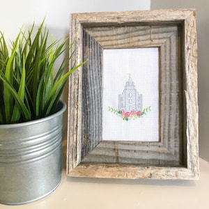 Kansas City Temple Mini Cross Stitch Pattern - Little Square Garden Modern Cross Stitch PDF - Instant Download