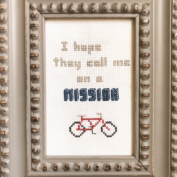 I Hope They Call Me On A Mission Cross Stitch Pattern - Little Square Garden Modern Cross Stitch PDF - Instant Download