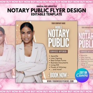 Premade DIY Notary Public Flyer Design | Edit In Canva