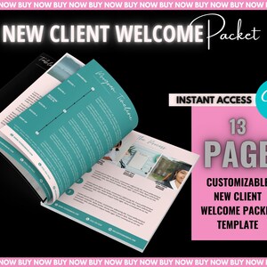 New Client Welcome Packet Template | Instant Access | Edit in Canva | 13 Pages