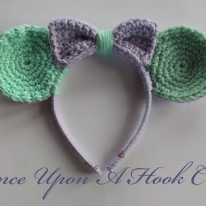Crocheted mouse ears, mermaid mouse ears, teal mouse ears, princess ears, theme park ears