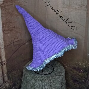 Witch hat, lavender witch hat, purple witch hat, handmade witch hat, crocheted witch hat