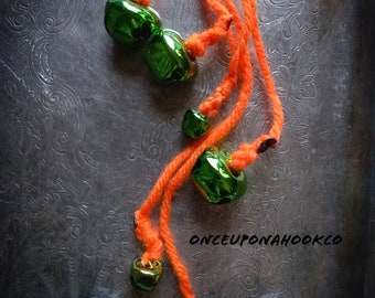 Witch bells, protection charm, door bells, orange witch bells, Fall decor, Autumn decor, Autumn witch bells