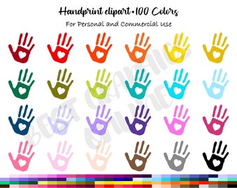 Hand Prints Clip Art Etsy Hand Prints Clip Art Etsy
