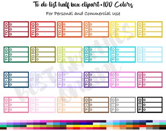 Blank List Planner Sticker Things To Do Half Box Clipart Checklist Half Box Planner Sticker 100 Hearts Checklist Notes Half Box Clipart Papercraft Card Making Stationery Kientructhanhdat Com