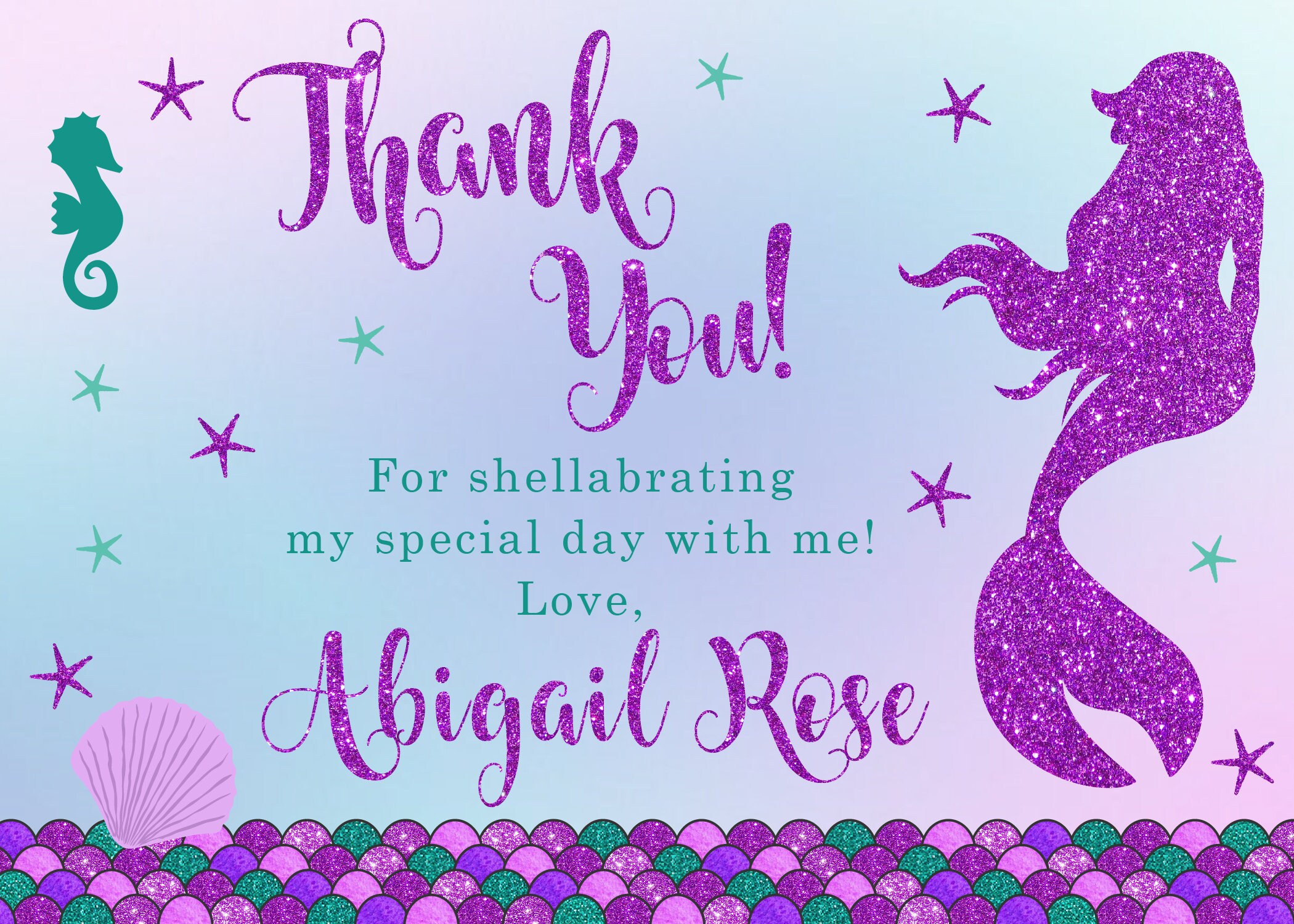 Mermaid Birthday Invitation Little Mermaid Invitation Etsy