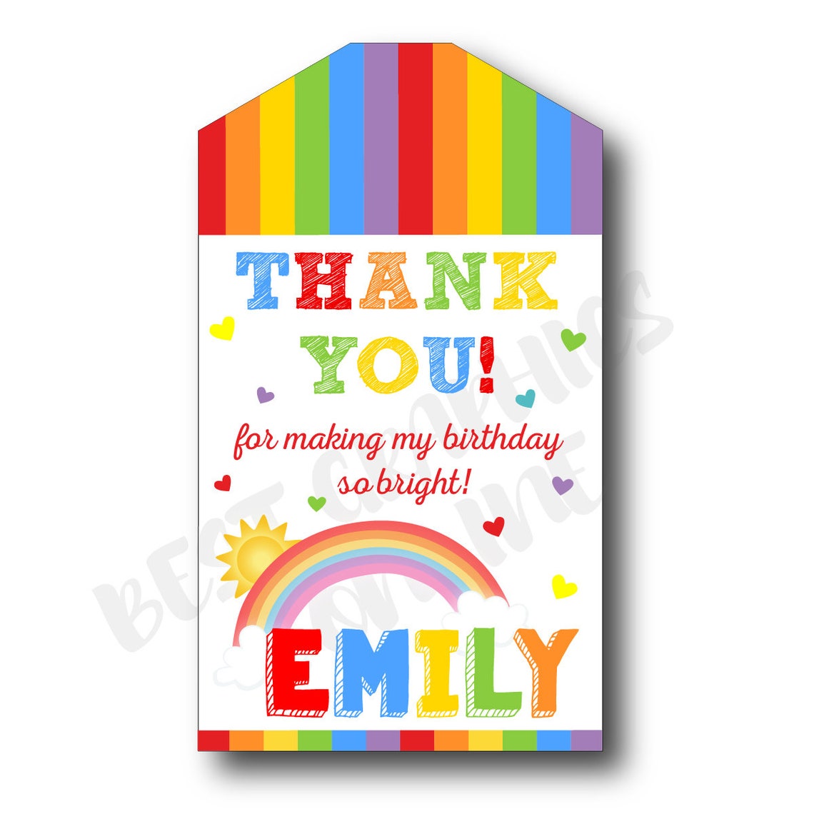 Rainbow Favor Tags Colorful Rainbow Gift Tags Rainbow | Etsy