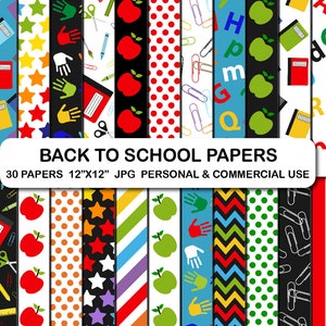 Schule Digitale Papiere, Klassenzimmer Schulbedarf Digitale Papiere, Scrapbook Papiere, Emoji Hintergrund, Schulbedarf Lehrer Hintergrundpapier