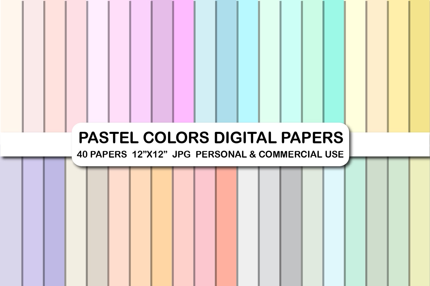 Pastel Colors Digital Background Papers, Light Pastel Colors