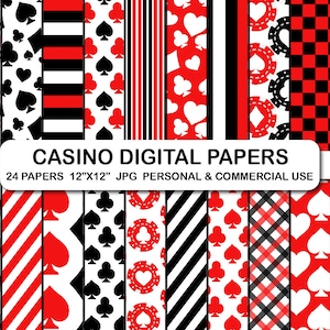 Casino Poker Digital Papers , Poker Cards Digital Papers, Casino Las Vegas Digital Papers, Casino Scrapbook Papers, Casino Scrapbook Paper