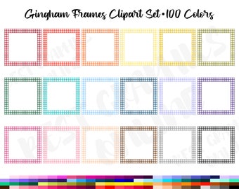 Gingham Blank Frame, Gingham Frames, Frame Clipart, Gingham Digital Square Frames clipart, Checkered Squares Clip Art, Picture Square Frame